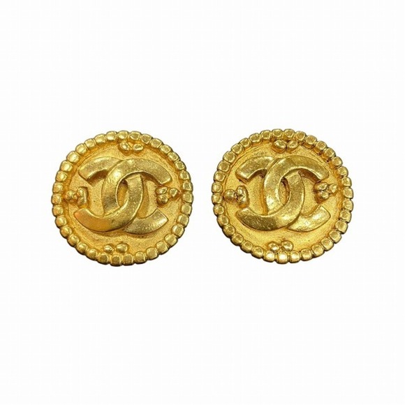 CHANEL Gold Coco Mark Earrings - Picture 1 of 9